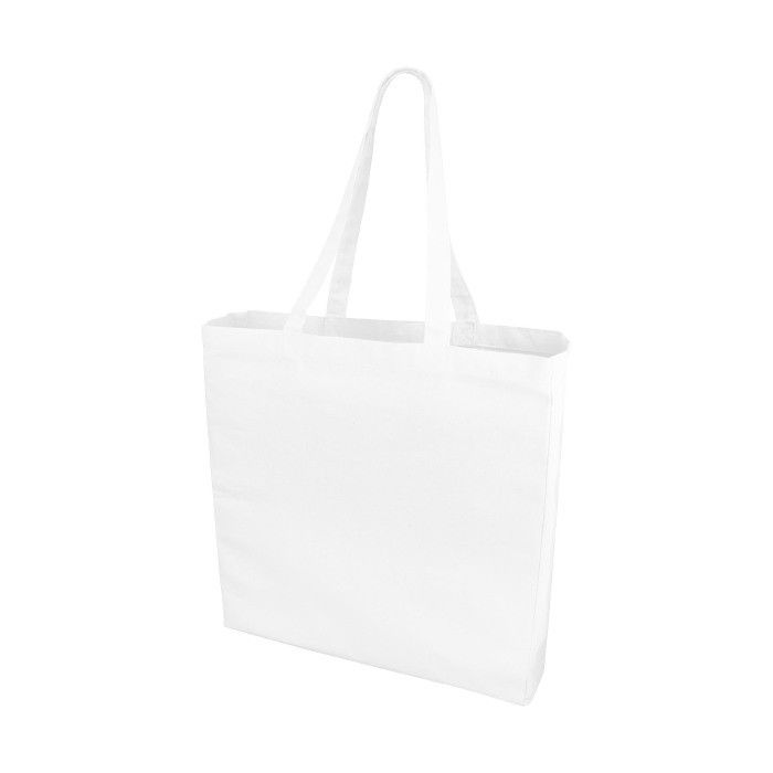Sac coton personnalisable pas cher avec soufflet vue avec zone d'impression