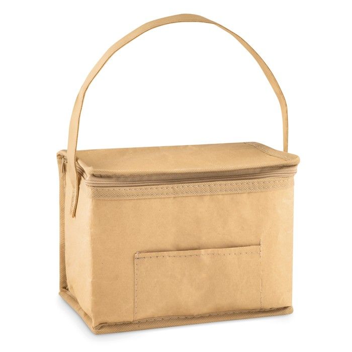 Sac isotherme personnalisé pour 6 canettes. couleur beige
