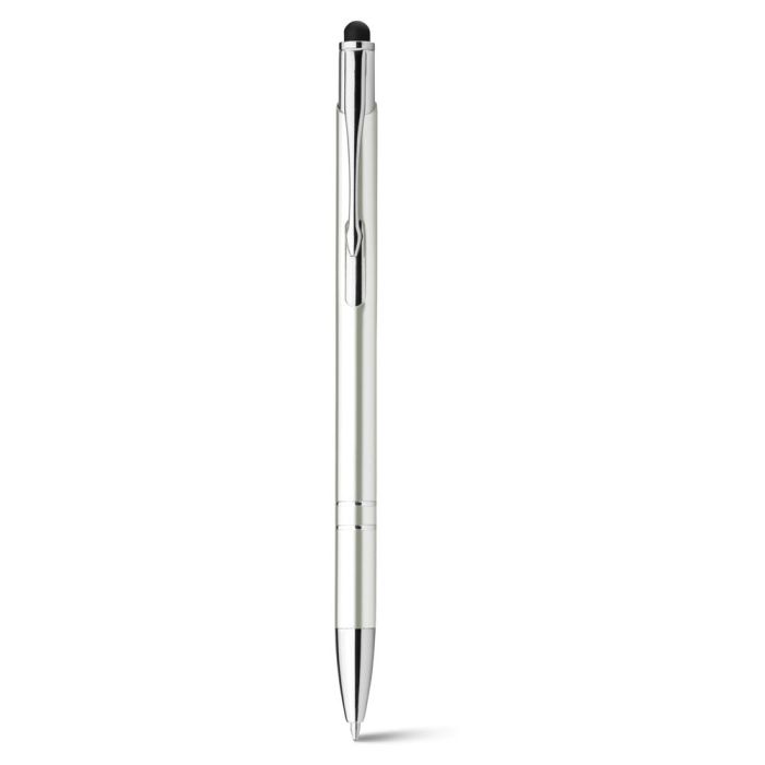 Stylo gravé en aluminium avec pointe tactile avec zone d'impression