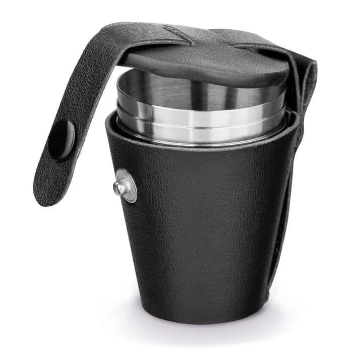 Set de 4 tasses en acier inoxydable publicitaires avec zone d'impression