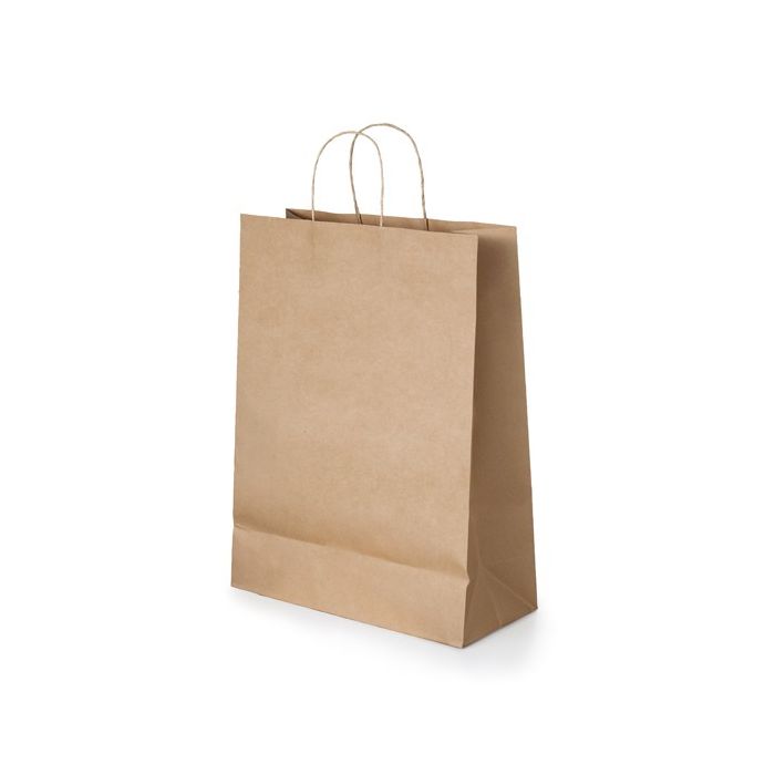 Sac en papier publicitaire pour magasins vue avec zone d'impression