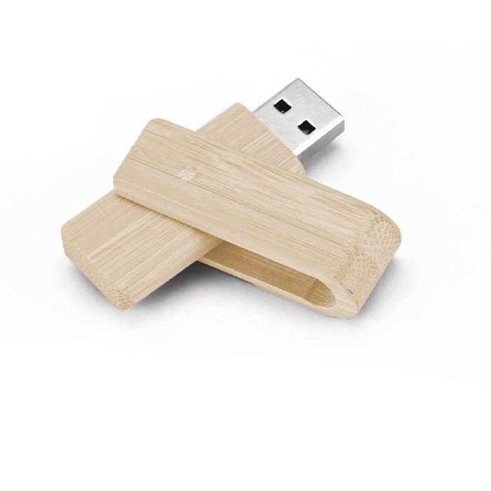 Jolie clé USB personnalisée en bambou avec zone d'impression