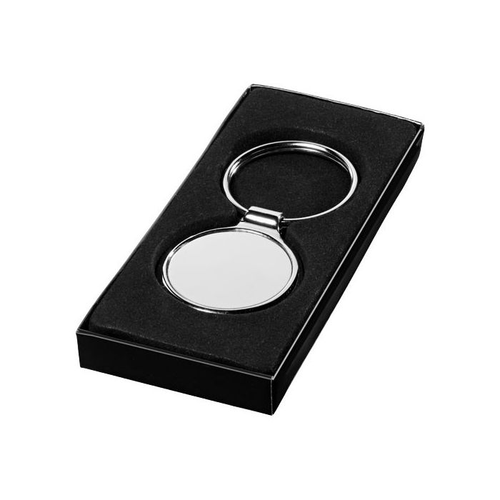 Porte-clés pour entreprises rond avec zone d'impression