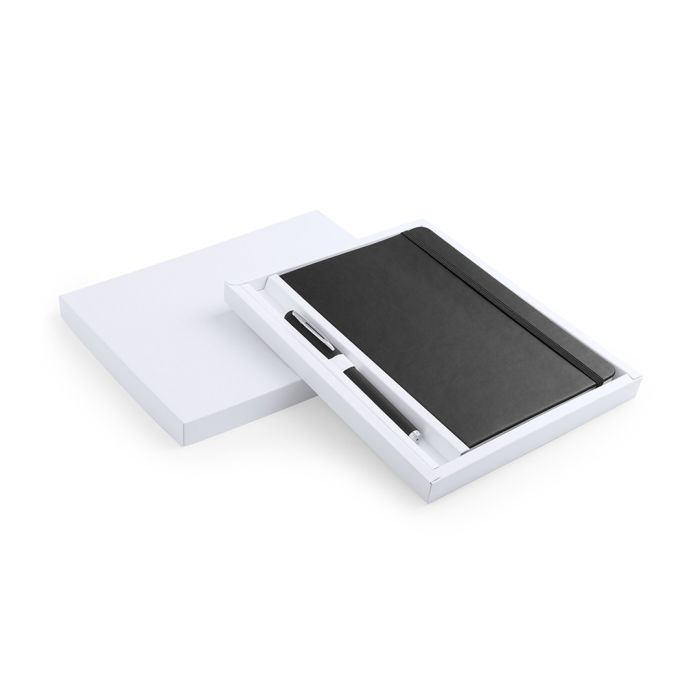 Set carnet et stylo dans un étui pour clients avec zone d'impression