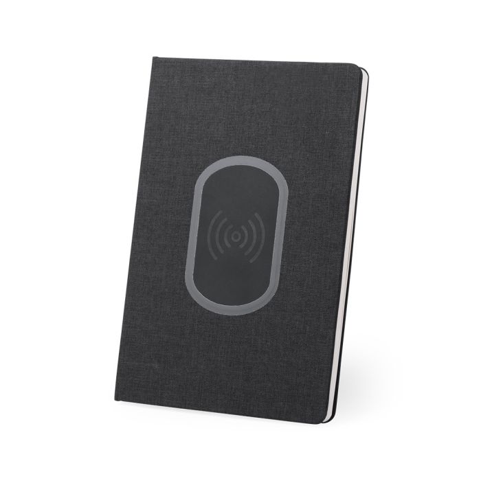 Carnet avec chargeur sans fil intégré couleur noir