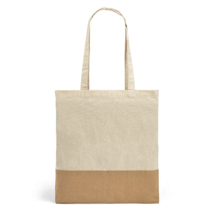 Sacs en coton personnalisés avec jute vue avec zone d'impression