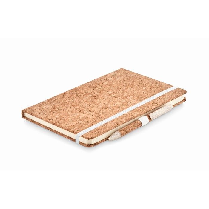Carnet et stylo écologique en liège couleur beige deuxième vue