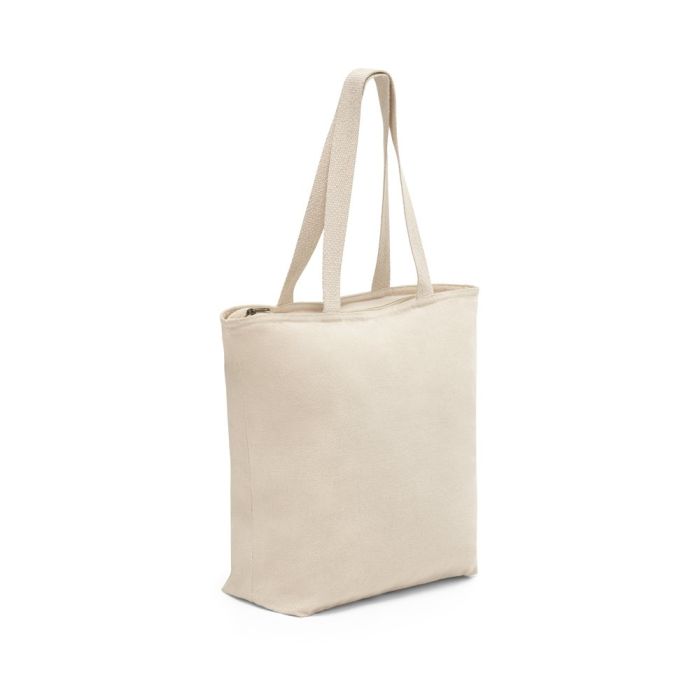 Tote bag avec fermeture éclair vue avec zone d'impression