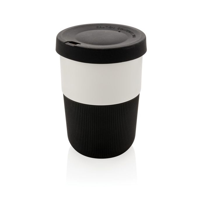 Tasse à emporter avec bande en silicone avec zone d'impression