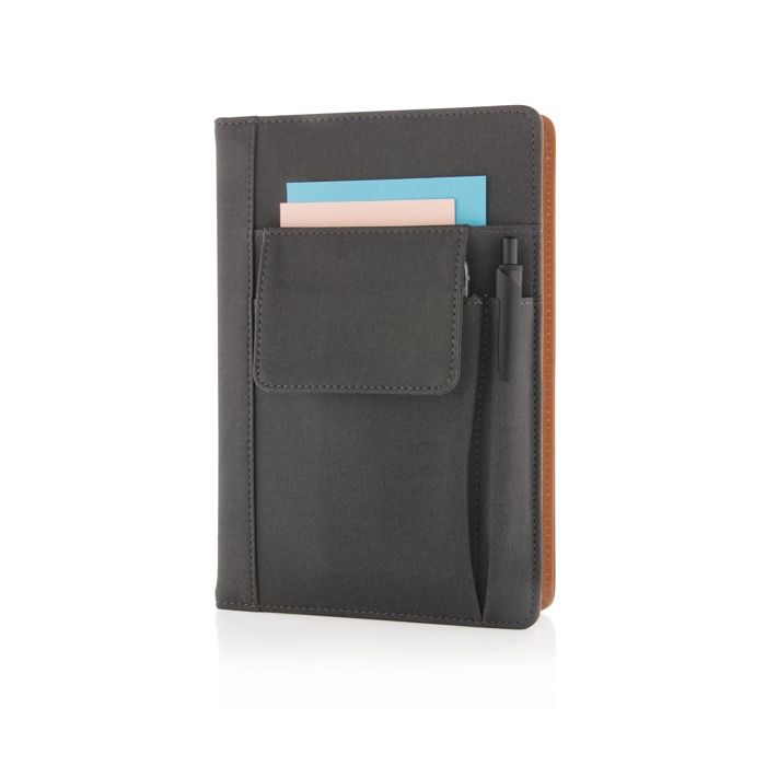 Carnets publicitaires avec plusieurs poches couleur noir