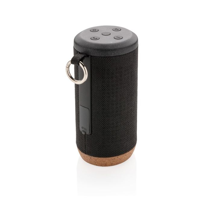 Enceinte avec tissu imperméable et liège couleur noir