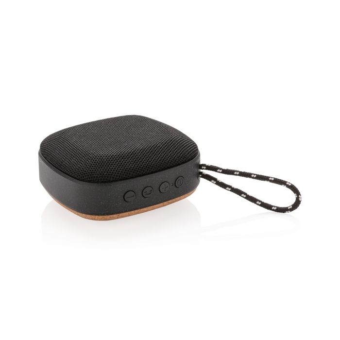 Enceinte carrée avec des finitions en liège couleur noir