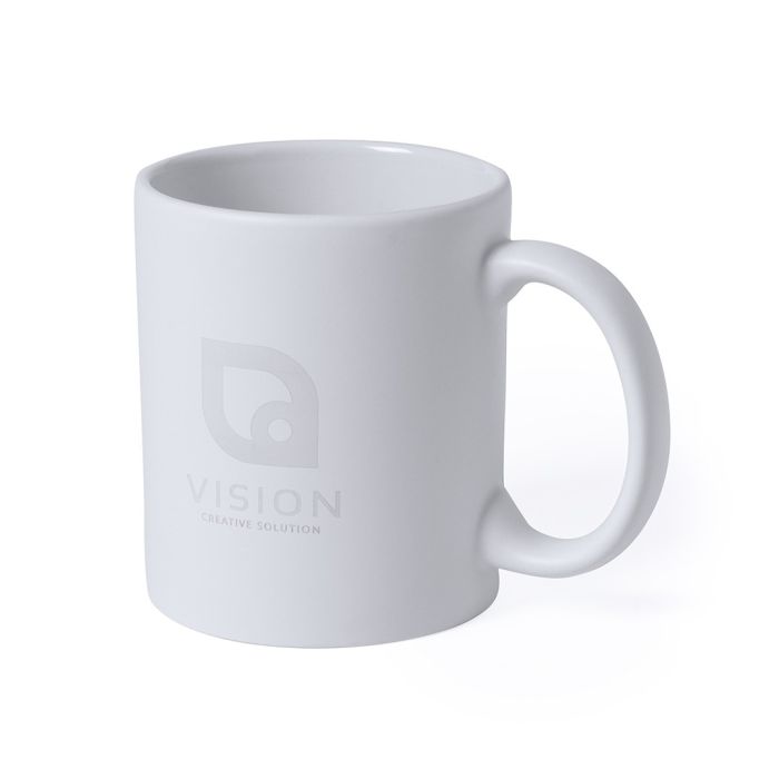 Mugs publicitaires avec gravure laser avec zone d'impression