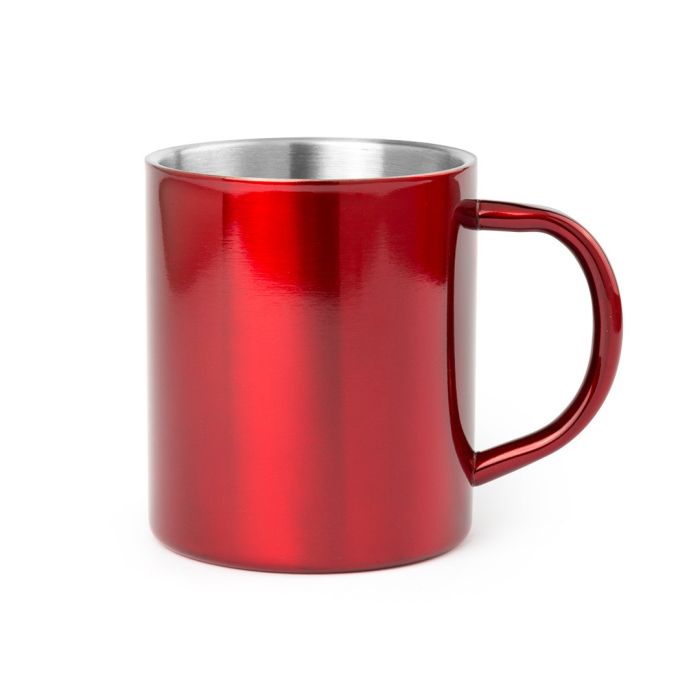 Mug en acier inoxydable coloré avec zone d'impression