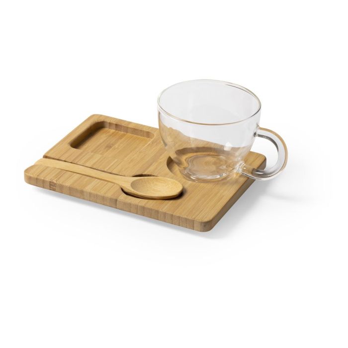Set personnalisable pour le thé ou le café couleur bois