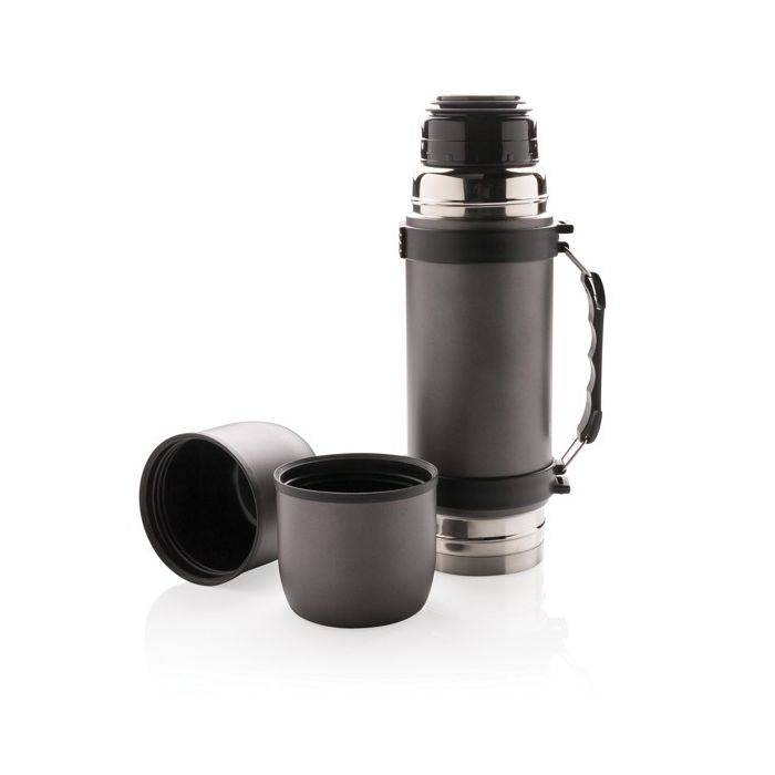 Bouteille isotherme publicitaire pour clients couleur gris foncé