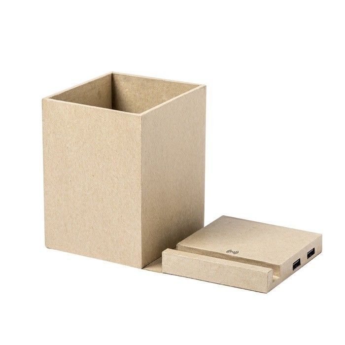 Pot à stylo avec chargeur pour téléphone avec zone d'impression