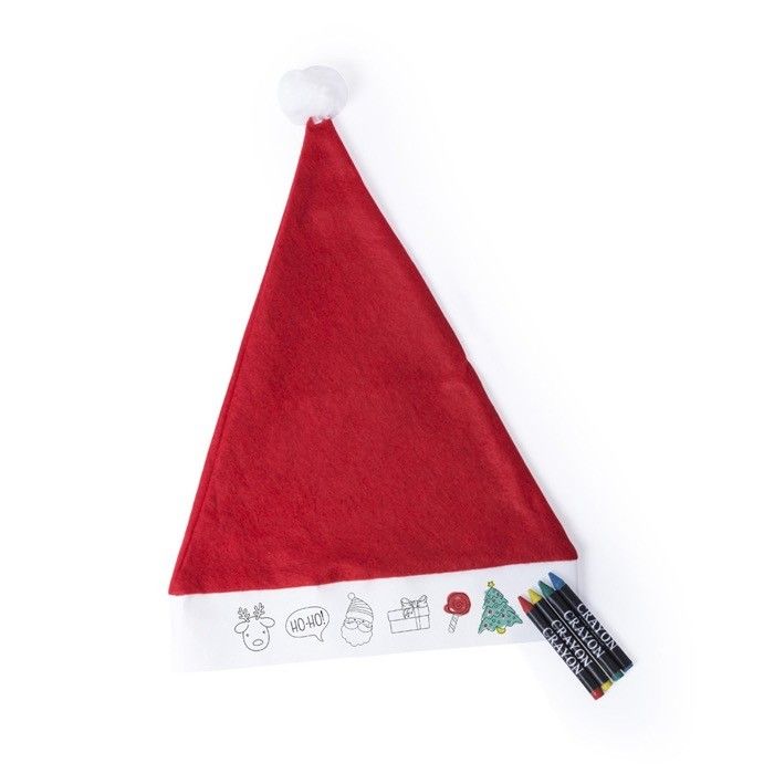 Bonnet de Noël pour enfant à colorier avec zone d'impression