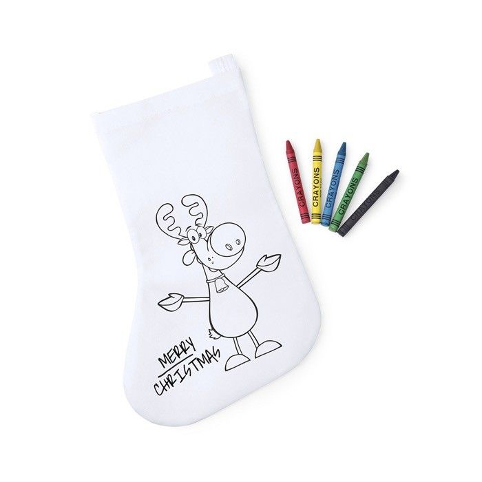 Chaussette de Noël pour enfants à colorié avec zone d'impression