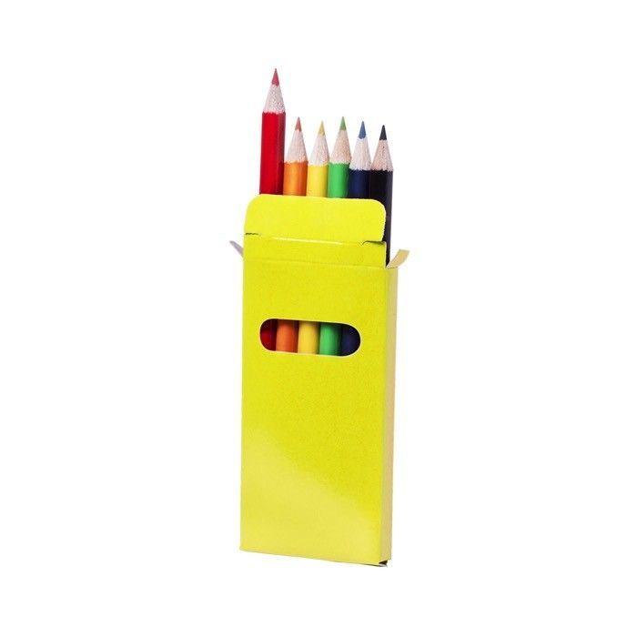 Boîte personnalisable avec crayons de couleurs avec zone d'impression
