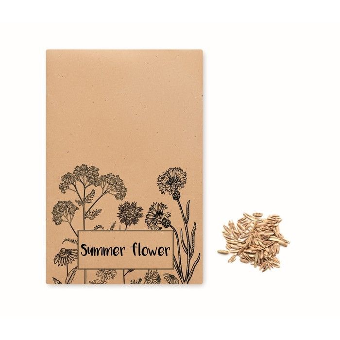 Sachet de graines de fleurs sauvages vue avec zone d'impression