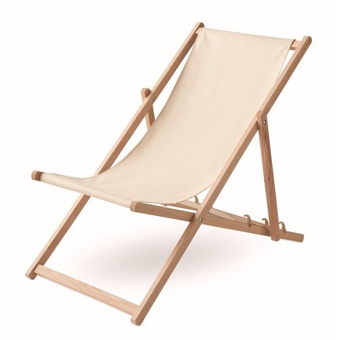 Chaises de plage personnalisées en bois vue avec zone d'impression