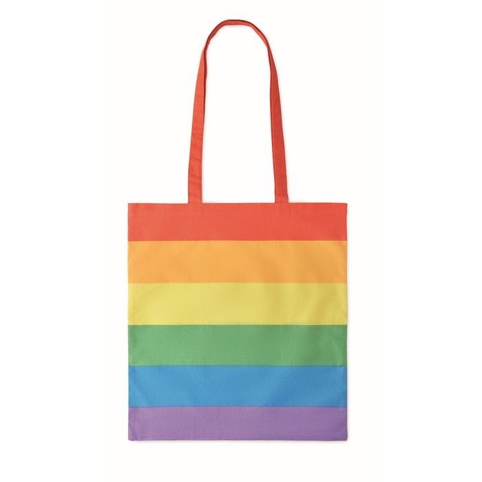 Tote bag personnalisé arc-en-ciel 200 g/m2 vue avec zone d'impression