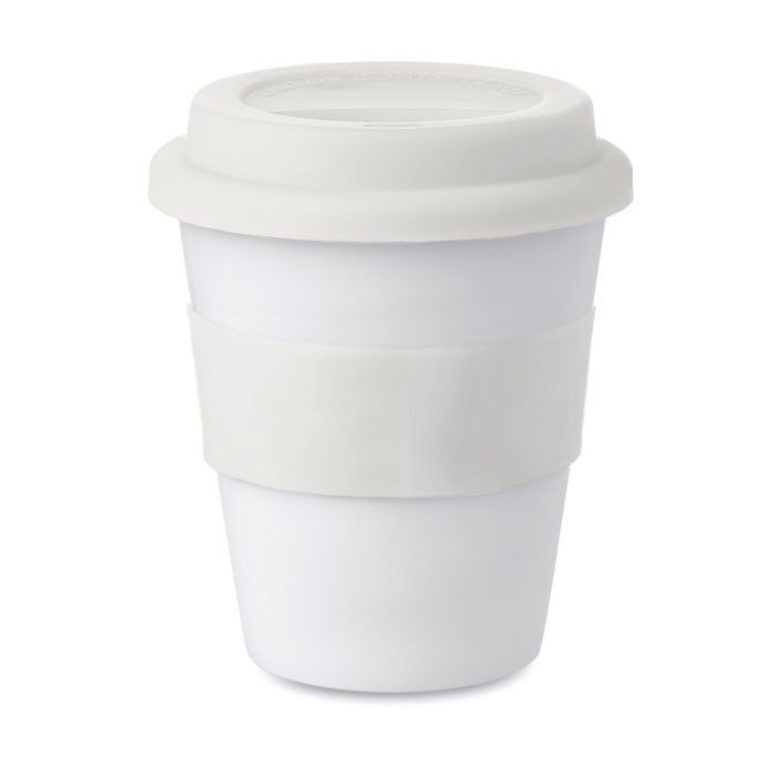 Tasse en plastique personnalisée avec couvercle 350ml couleur  noir