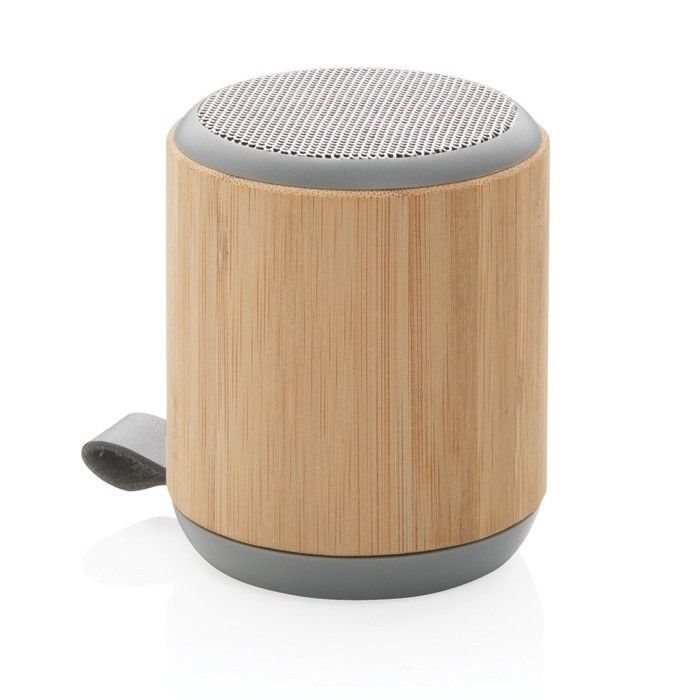 Enceinte en bambou naturel et tissu avec zone d'impression