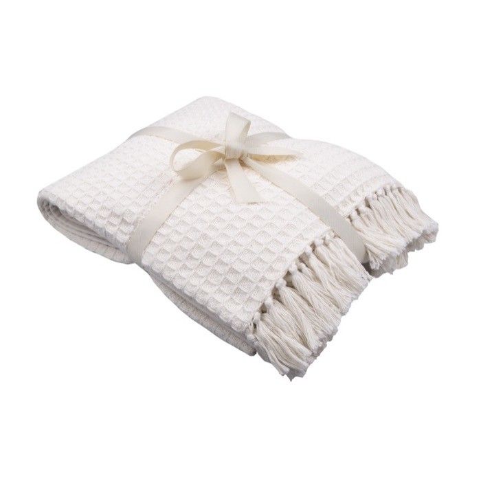 Couverture personnalisé en coton avec ruban avec zone d'impression