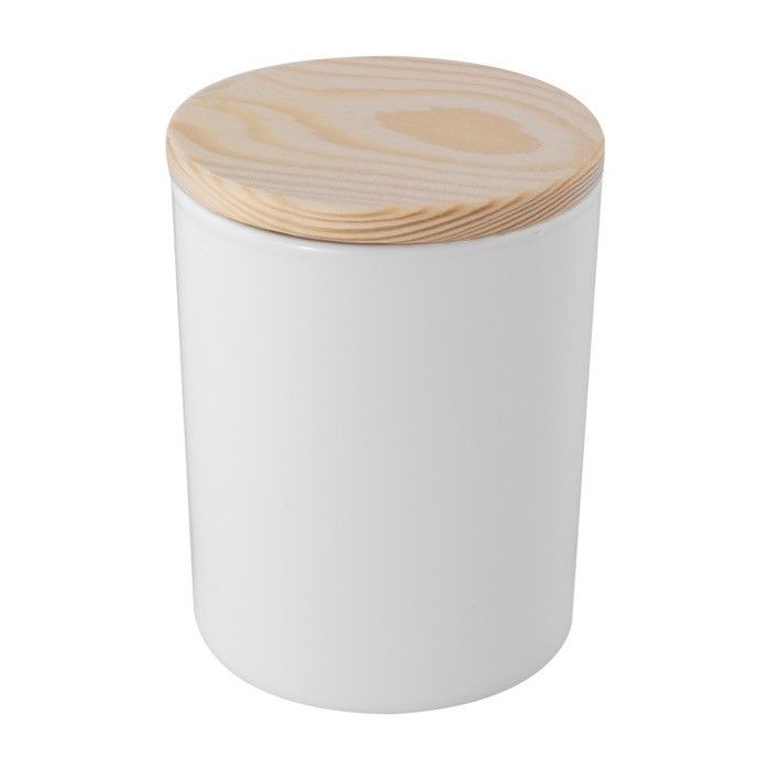 Bougie en verre peint avec bouchon en bambou avec zone d'impression