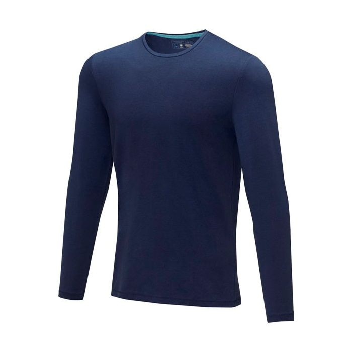 T-shirt bio à manches longues pour hommes couleur bleu roi