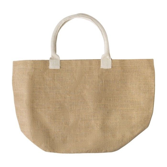 Sac en jute avec poignées en coton couleur beige avec zone d'impression