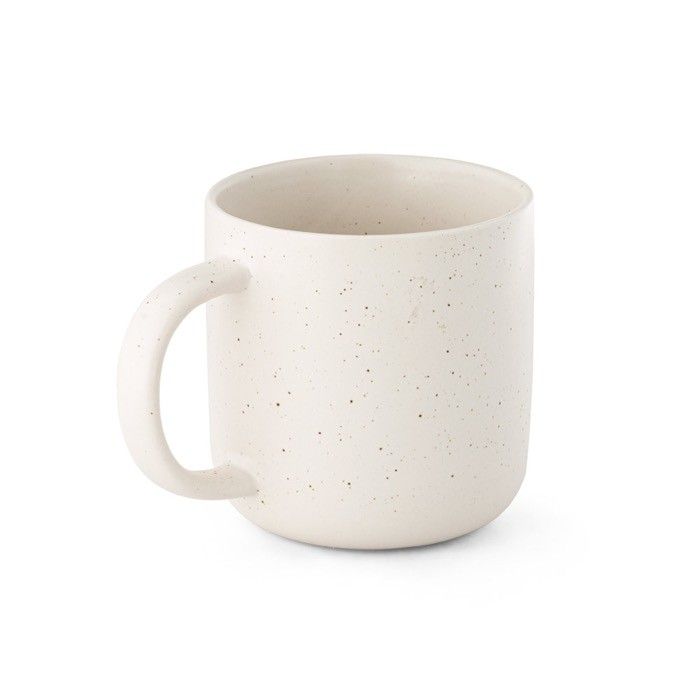 Mug avec finition mouchetée avec zone d'impression
