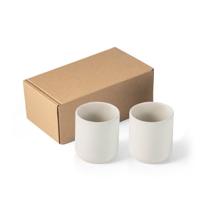 Set de deux tasses avec boîte avec zone d'impression