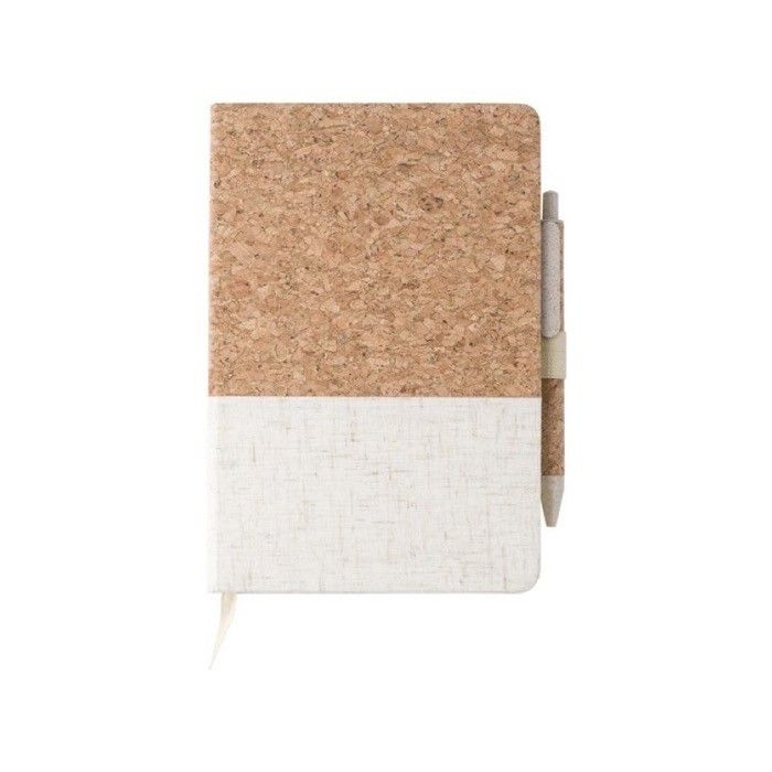 Carnet de notes en liège et lin avec stylo