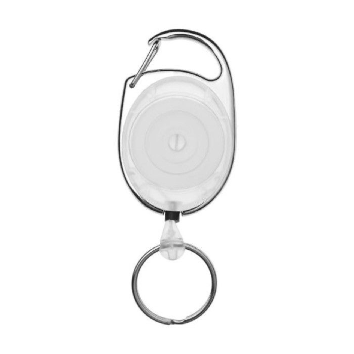 Porte-clés mousqueton avec clip extensible couleur noir avec zone d'impression