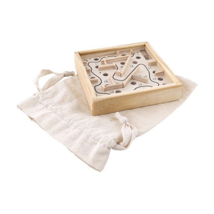 Jeu de labyrinthe en boîte couleur naturel troisième vue