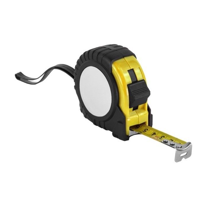 Mètre ruban en caoutchouc noir personnalisé couleur bleu première vue