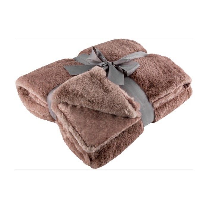 Plaid publicitaire en tissu doux et chaud couleur marron zone d’impression