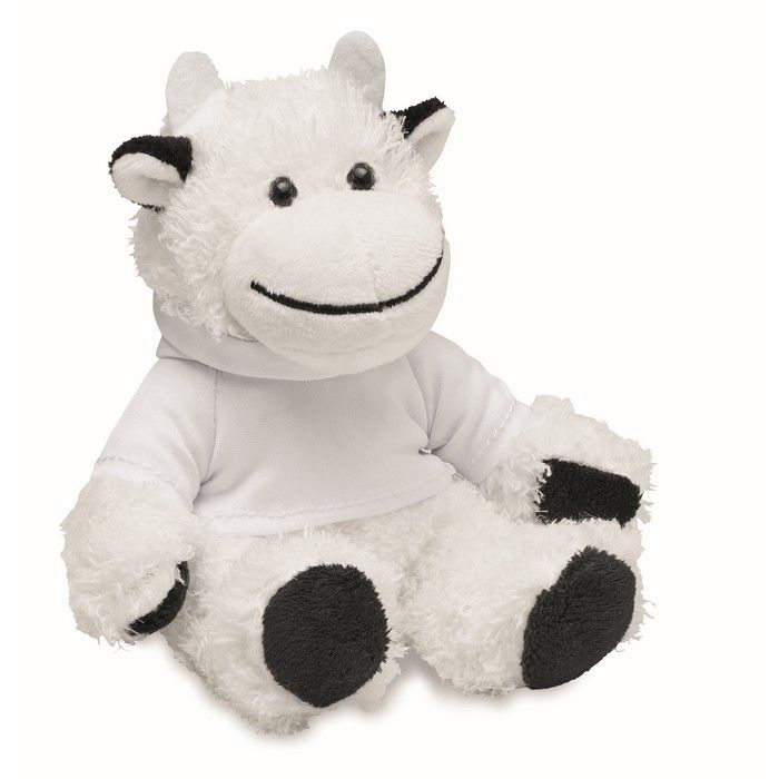 Peluche vache avec capuche personnalisable