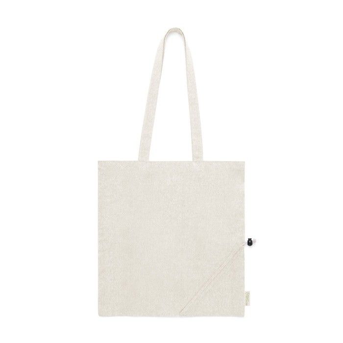 Sac pliable en coton recyclé 120 g/m2 avec zone d'impression