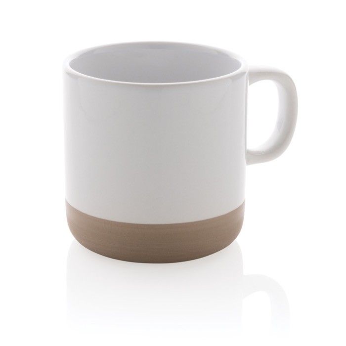 Mug en céramique émaillée en deux couleurs avec zone d'impression