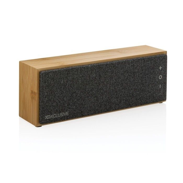 Enceinte sans fil en bambou rectangulaire