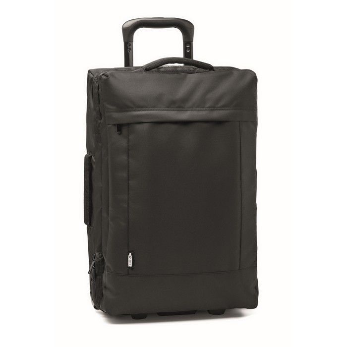 Valise publicitaire RPET 600D avec base rigide et double compartiment