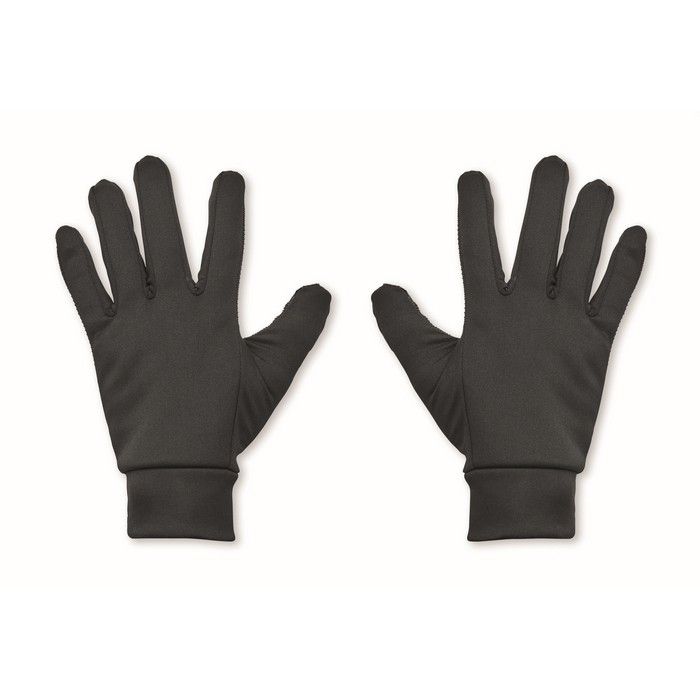 Gants de sport tactiles en polyester pour l'utilisation du smartphone vue avec zone d'impression