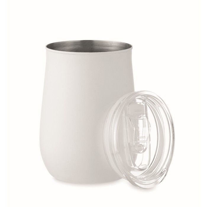 Verre publicitaire en acier recyclé avec couvercle coulissant 500ml