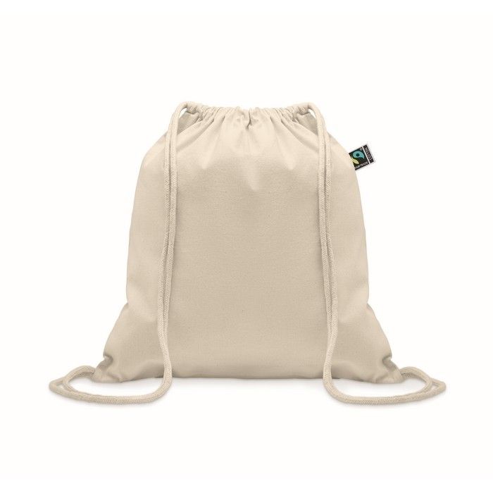 Sac cordon publicitaire en coton 180 g/m2 9 kg Thin FairTrade vue avec zone d'impression