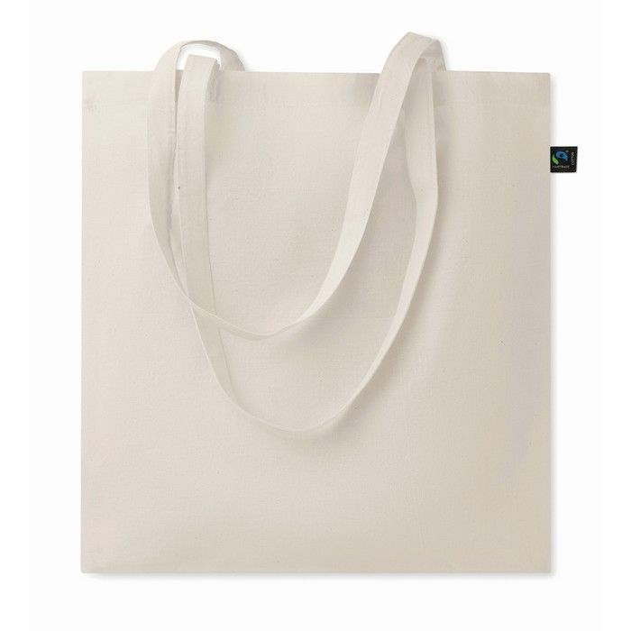 Tote bag en coton équitable avec longues poignées Fairtrade 140 g/m2