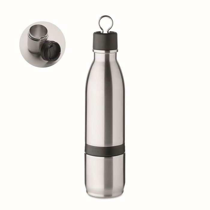 Gourde thermos en inox avec gobelet et couvercle rabattable 500ml